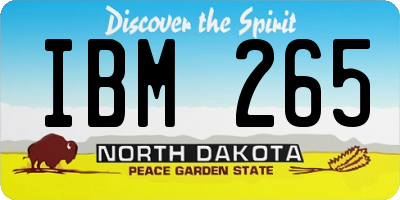 ND license plate IBM265