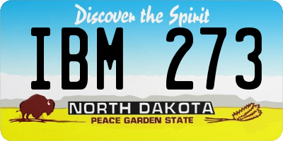 ND license plate IBM273