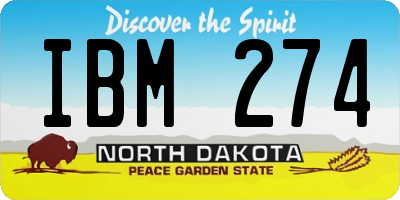 ND license plate IBM274