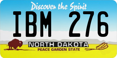 ND license plate IBM276
