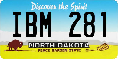 ND license plate IBM281