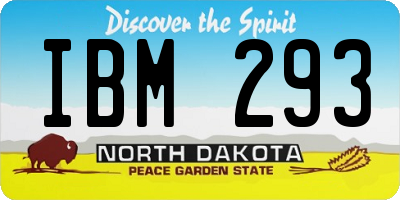 ND license plate IBM293