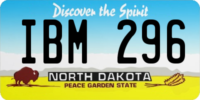 ND license plate IBM296