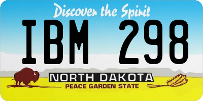 ND license plate IBM298