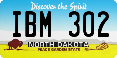 ND license plate IBM302