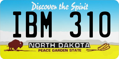ND license plate IBM310