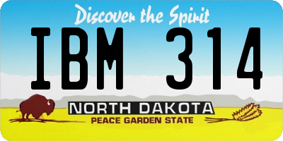 ND license plate IBM314
