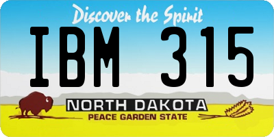 ND license plate IBM315