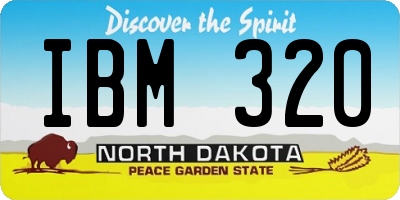 ND license plate IBM320