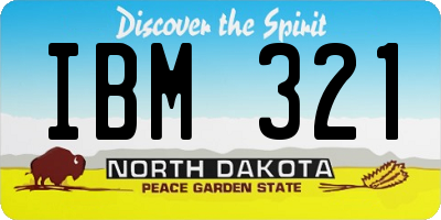ND license plate IBM321