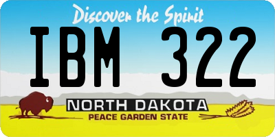 ND license plate IBM322
