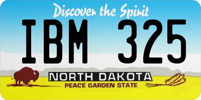 ND license plate IBM325