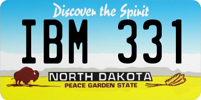 ND license plate IBM331