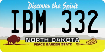 ND license plate IBM332