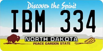 ND license plate IBM334