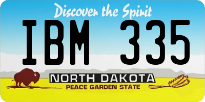ND license plate IBM335