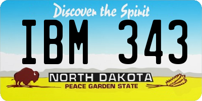 ND license plate IBM343