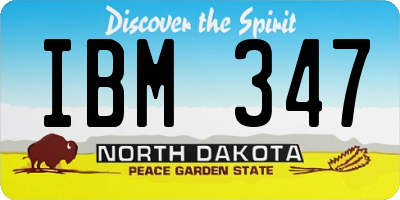 ND license plate IBM347