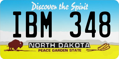 ND license plate IBM348