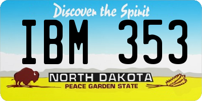 ND license plate IBM353