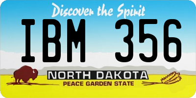 ND license plate IBM356