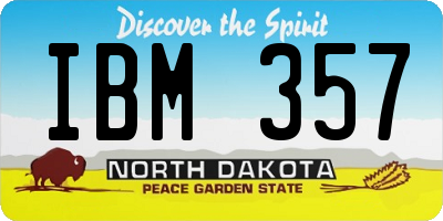 ND license plate IBM357