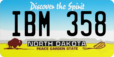 ND license plate IBM358