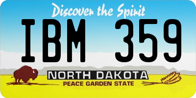 ND license plate IBM359