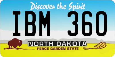 ND license plate IBM360