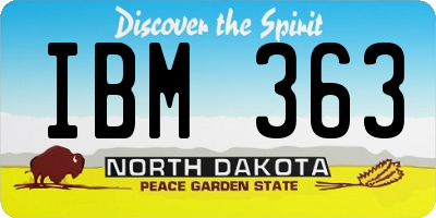 ND license plate IBM363