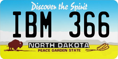 ND license plate IBM366