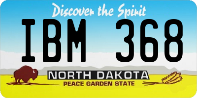 ND license plate IBM368