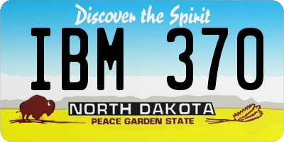 ND license plate IBM370