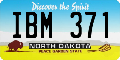 ND license plate IBM371