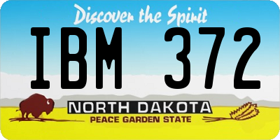 ND license plate IBM372