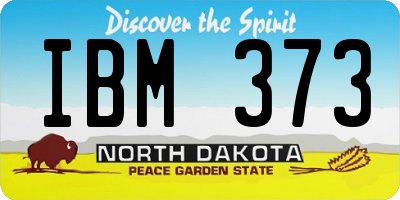 ND license plate IBM373