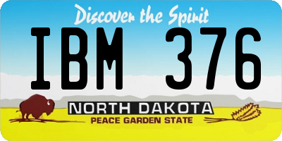 ND license plate IBM376