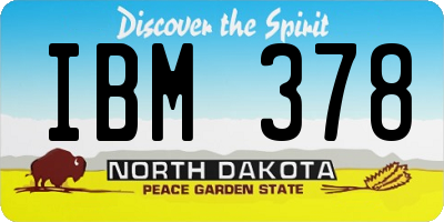 ND license plate IBM378