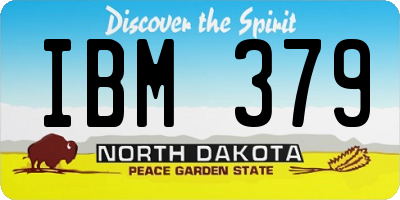 ND license plate IBM379