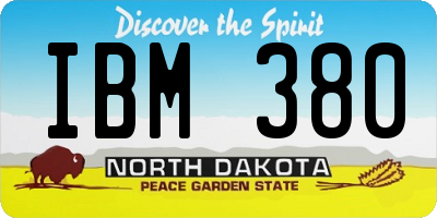 ND license plate IBM380