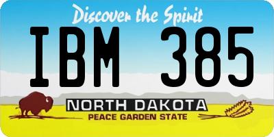 ND license plate IBM385