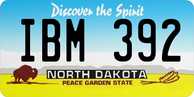 ND license plate IBM392