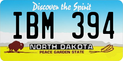ND license plate IBM394