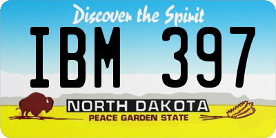 ND license plate IBM397