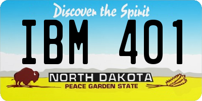 ND license plate IBM401