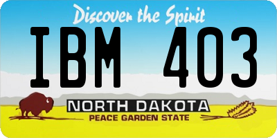 ND license plate IBM403