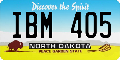 ND license plate IBM405