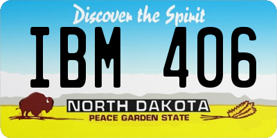 ND license plate IBM406