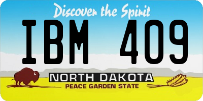 ND license plate IBM409