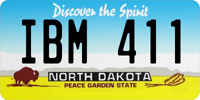 ND license plate IBM411